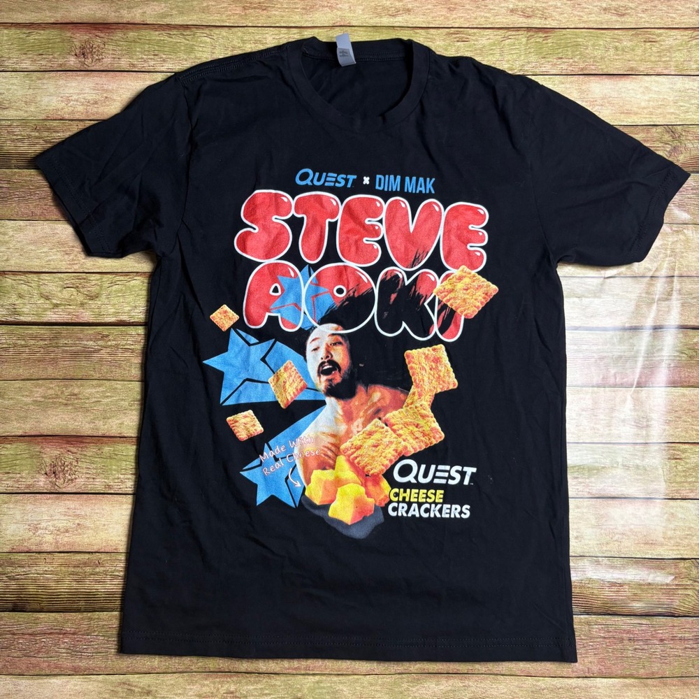 Quest x Dim Mak Steve Aoki Cheese Crackers Graphic T-Shirt
